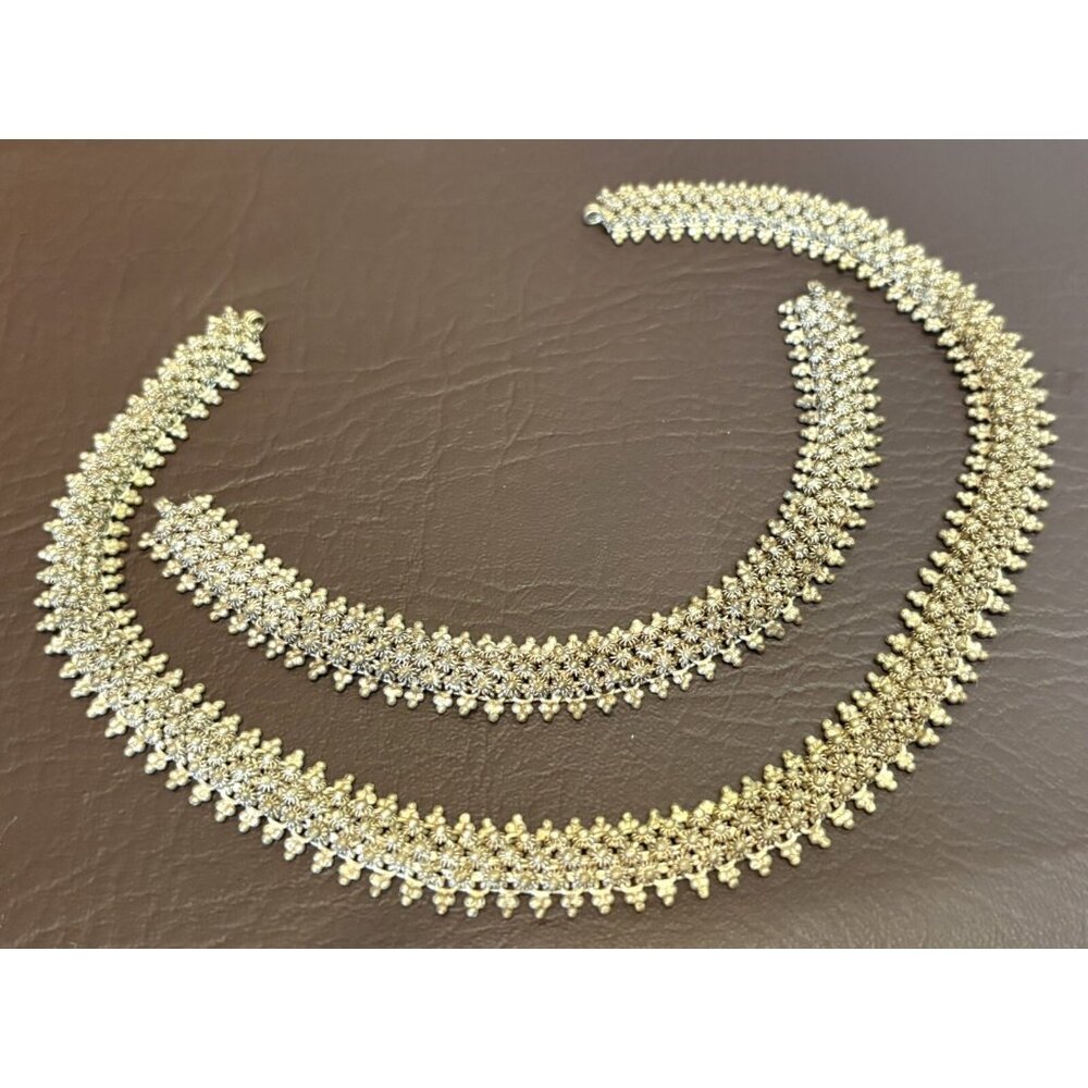 ORNATE FILIGREE VTG Untested Silver Boho Ethnic Necklace Bracelet Needs Clasp